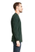 Next Level 6411 Mens Sueded Jersey Long Sleeve Crewneck T-Shirt Heather Forest Green Side