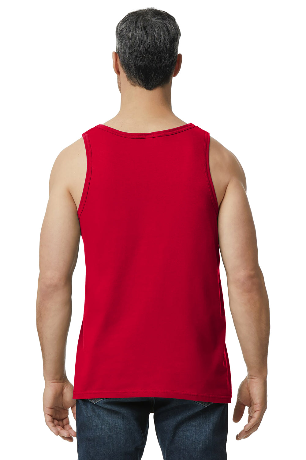 Gildan Mens Softstyle Tank Top Red Back