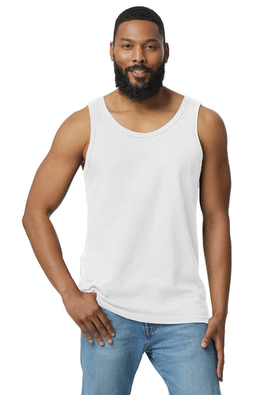 Gildan Mens Softstyle Tank Top White Front