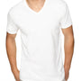 Next Level Mens Sueded Jersey Short Sleeve V-Neck T-Shirt - White