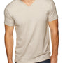 Next Level Mens Sueded Jersey Short Sleeve V-Neck T-Shirt - Sand - Closeout