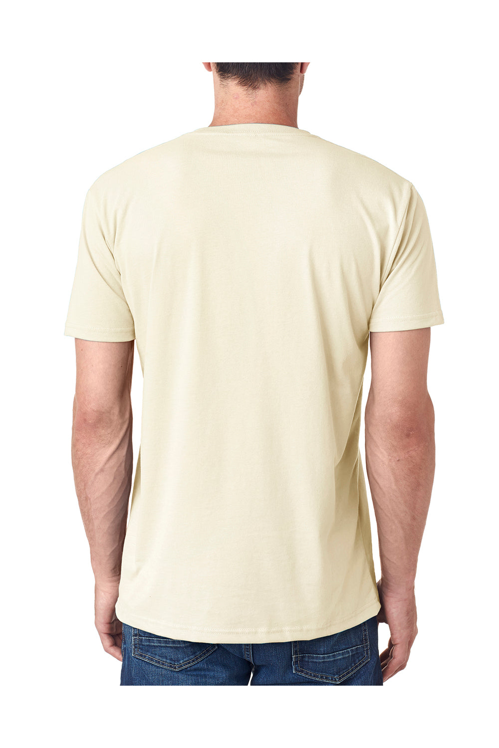 Next Level 6440 Mens Sueded Jersey Short Sleeve V-Neck T-Shirt Natural Back
