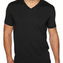 Next Level Mens Sueded Jersey Short Sleeve V-Neck T-Shirt - Black