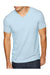 Next Level 6440 Mens Sueded Jersey Short Sleeve V-Neck T-Shirt Light Blue Front