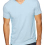 Next Level Mens Sueded Jersey Short Sleeve V-Neck T-Shirt - Light Blue - Closeout