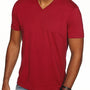 Next Level Mens Sueded Jersey Short Sleeve V-Neck T-Shirt - Cardinal Red - Closeout