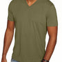 Next Level Mens Sueded Jersey Short Sleeve V-Neck T-Shirt - Military Green - Closeout