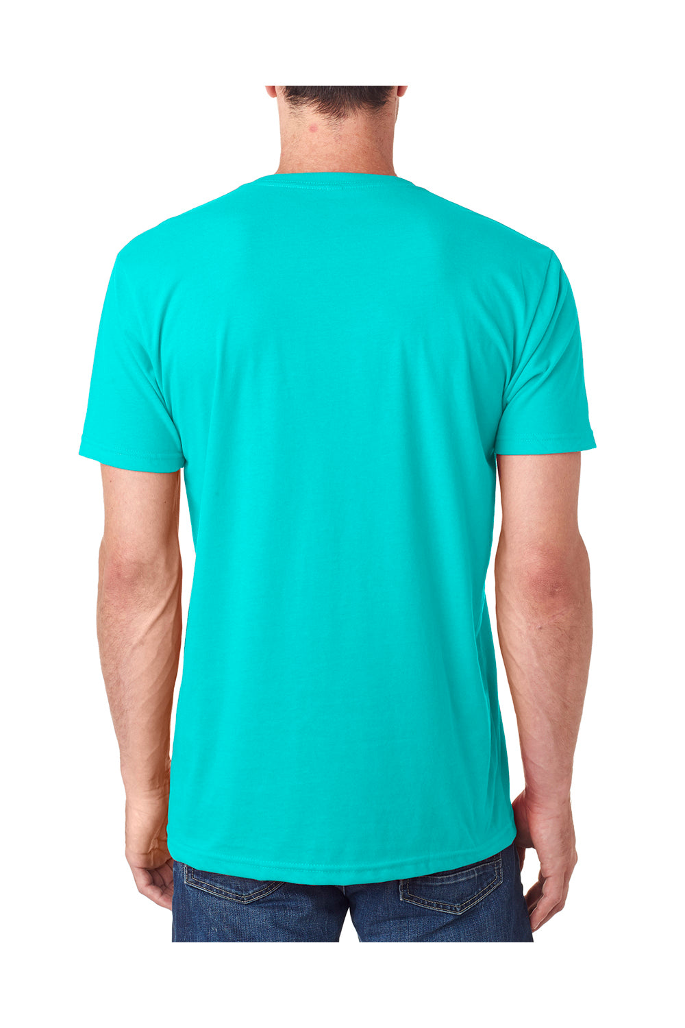 Next Level 6440 Mens Sueded Jersey Short Sleeve V-Neck T-Shirt Tahiti Blue Back