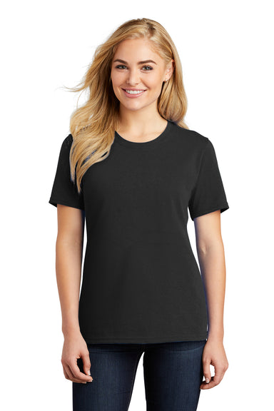 Port & Company LPC54 Womens Core Short Sleeve Crewneck T-Shirt Jet Black Front