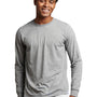 Russell Athletic Mens Dri-Power Moisture Wicking Performance Long Sleeve Crewneck T-Shirt - Oxford Grey
