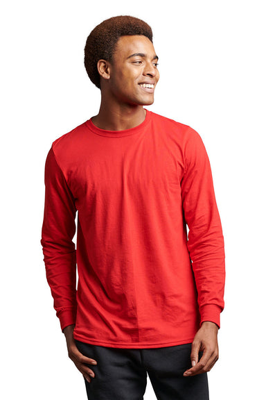 Russell Athletic 64LTTM Mens Essential Performance Long Sleeve Crewneck T-Shirt True Red Front