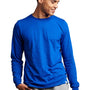 Russell Athletic Mens Dri-Power Moisture Wicking Performance Long Sleeve Crewneck T-Shirt - Royal Blue - NEW