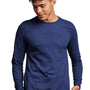 Russell Athletic Mens Dri-Power Moisture Wicking Performance Long Sleeve Crewneck T-Shirt - Navy Blue