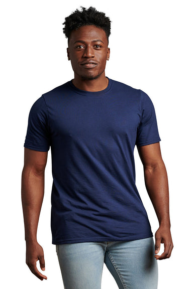 Russell Athletic 64STTM Mens Essential Performance Short Sleeve Crewneck T-Shirt Navy Blue Front