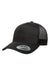 Yupoong 6506 Mens Adjustable Trucker Hat Black Front