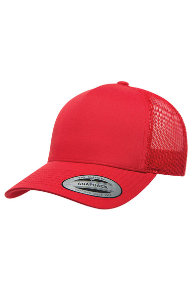 Yupoong 6506 Mens Adjustable Trucker Hat Red Front