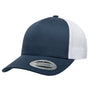 Yupoong Mens Adjustable Trucker Hat - Navy Blue/White