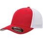 Flexfit Mens Stretch Fit Trucker Hat - Red/White