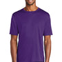 Port & Company Mens Dry Zone Performance Moisture Wicking Short Sleeve Crewneck T-Shirt - Team Purple