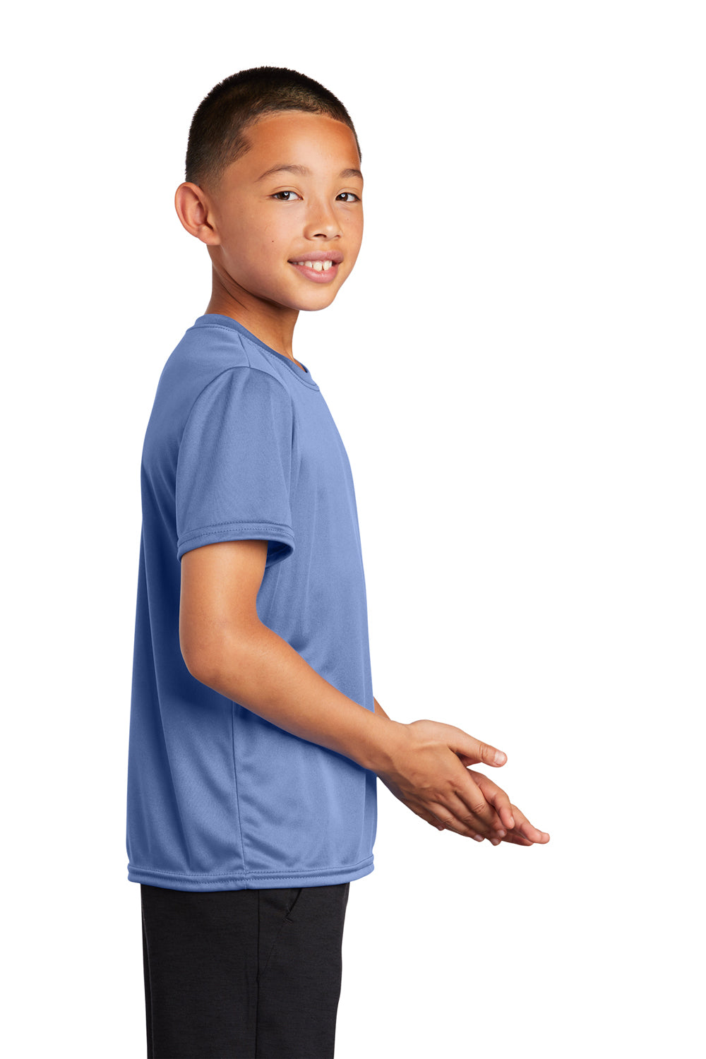 Port & Company PC380Y Youth Dry Zone Performance Moisture Wicking Short Sleeve Crewneck T-Shirt Carolina Blue Side