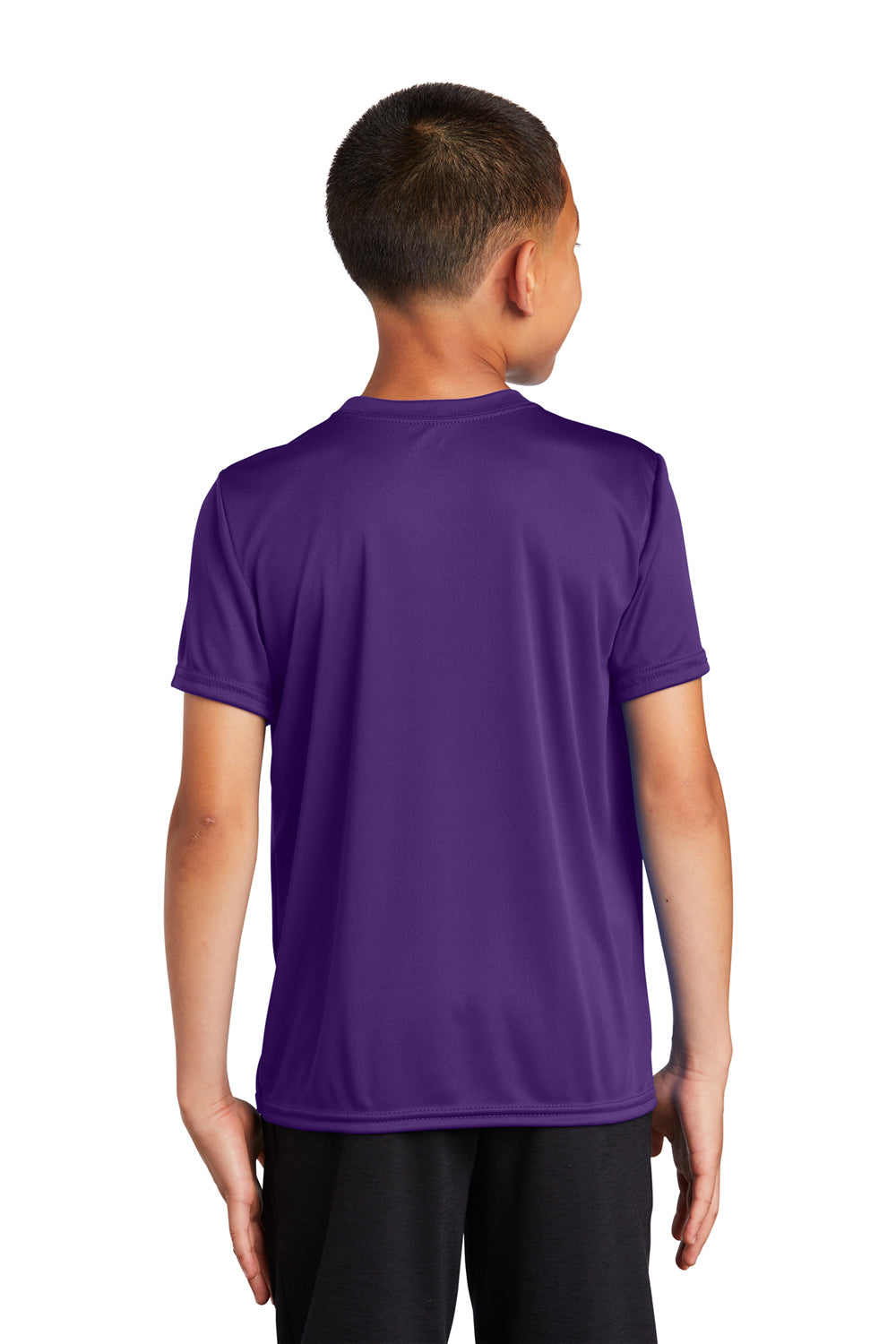 Port & Company PC380Y Youth Dry Zone Performance Moisture Wicking Short Sleeve Crewneck T-Shirt Team Purple Back