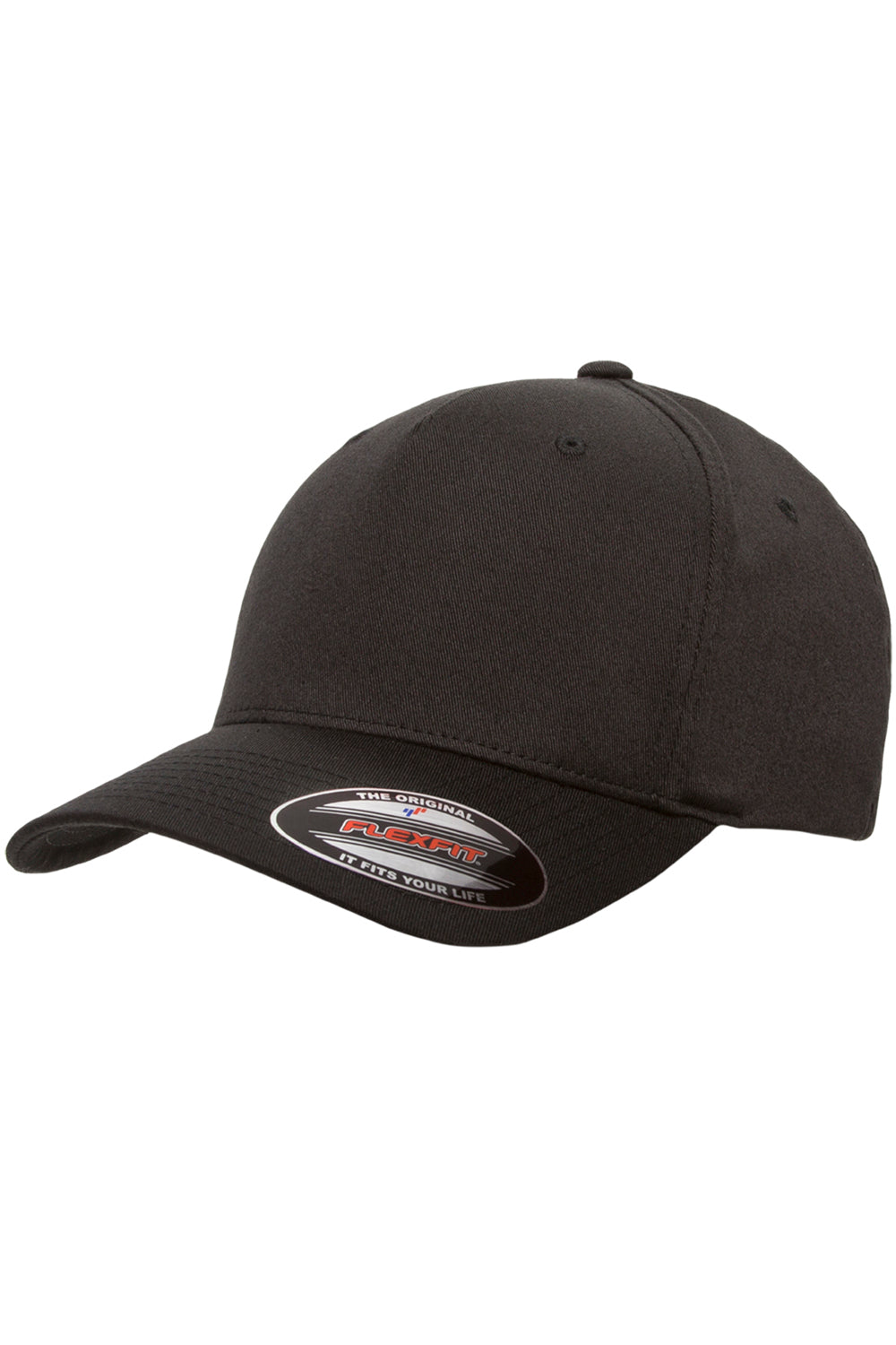 Flexfit 6560 Mens Stretch Fit Hat Black Front