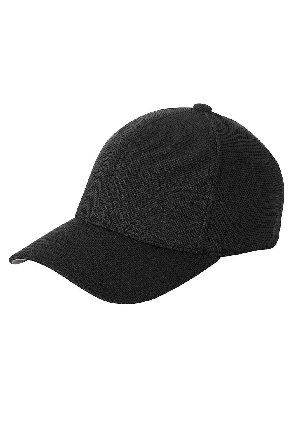Flexfit 6577CD Mens Cool & Dry Moisture Wicking Stretch Fit Hat Black Front