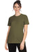 Next Level 6600 Womens Relaxed CVC Short Sleeve Crewneck T-Shirt Military Green Front