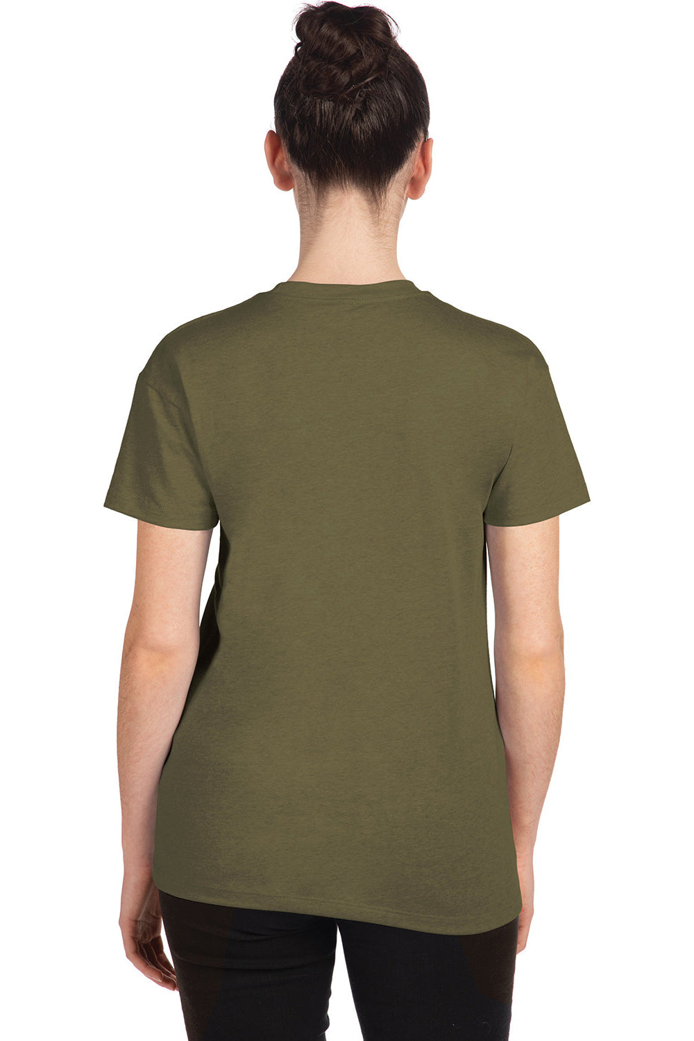 Next Level 6600 Womens Relaxed CVC Short Sleeve Crewneck T-Shirt Military Green Back