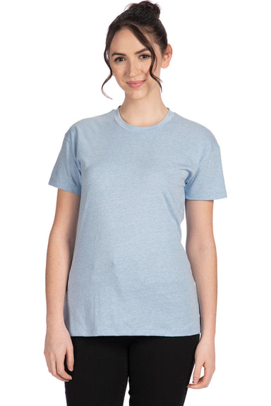 Next Level 6600 Womens Relaxed CVC Short Sleeve Crewneck T-Shirt Heather Columbia Blue Front
