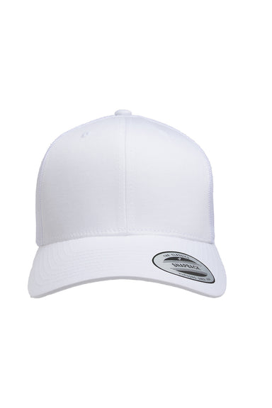 Yupoong 6606 Mens Adjustable Trucker Hat White Front