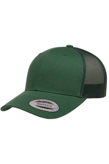 Yupoong 6606 Mens Adjustable Trucker Hat Evergreen Front