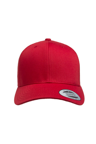 Yupoong 6606 Mens Adjustable Trucker Hat Red Front