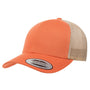 Yupoong Mens Adjustable Trucker Hat - Rust Orange/Khaki