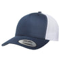 Yupoong Mens Adjustable Trucker Hat - Navy Blue/White
