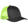 Yupoong Mens Adjustable Trucker Hat - Charcoal Grey/Neon Green