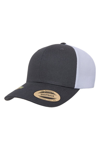 Yupoong 6606RT Mens Classics Recycled Mesh Trucker Hat Charcoal Grey/White Front