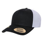 Yupoong Mens Classics Recycled Mesh Snapback Trucker Hat - Black/White - NEW