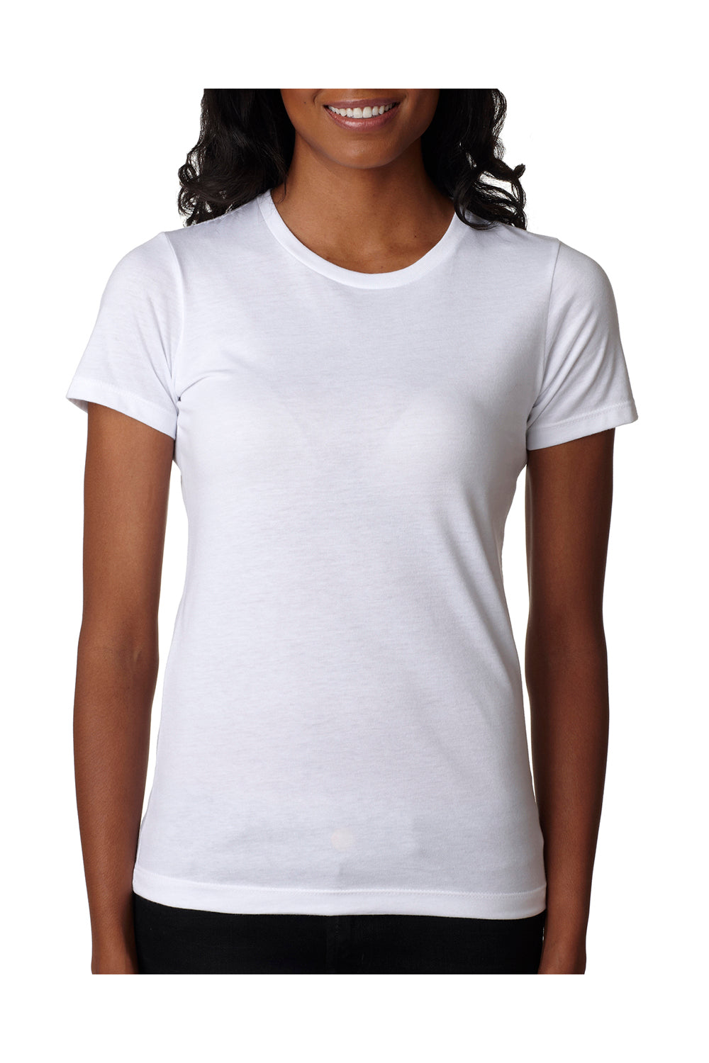 Next Level 6610 Womens CVC Jersey Short Sleeve Crewneck T-Shirt White Front