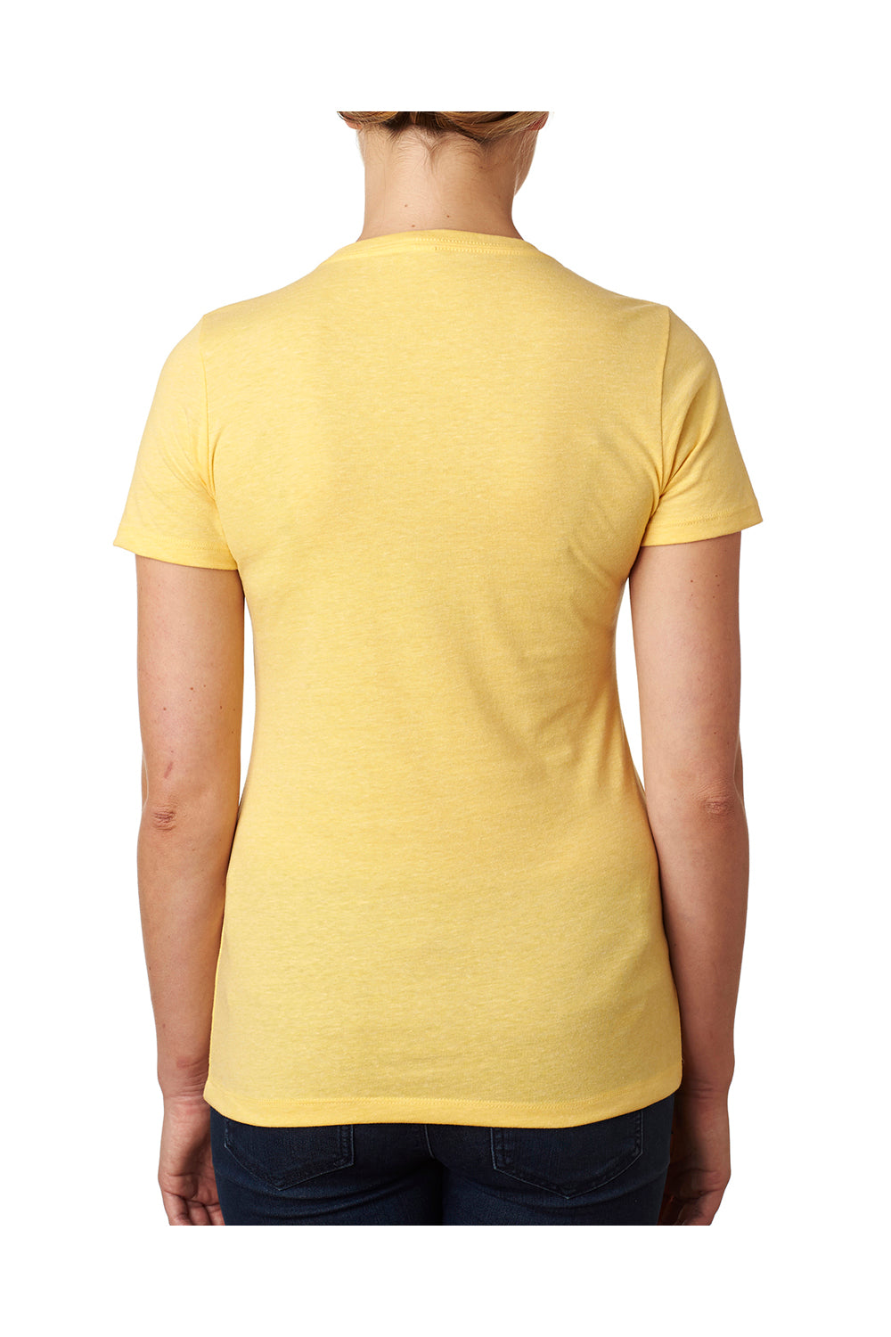 Next Level 6610 Womens CVC Jersey Short Sleeve Crewneck T-Shirt Yellow Back