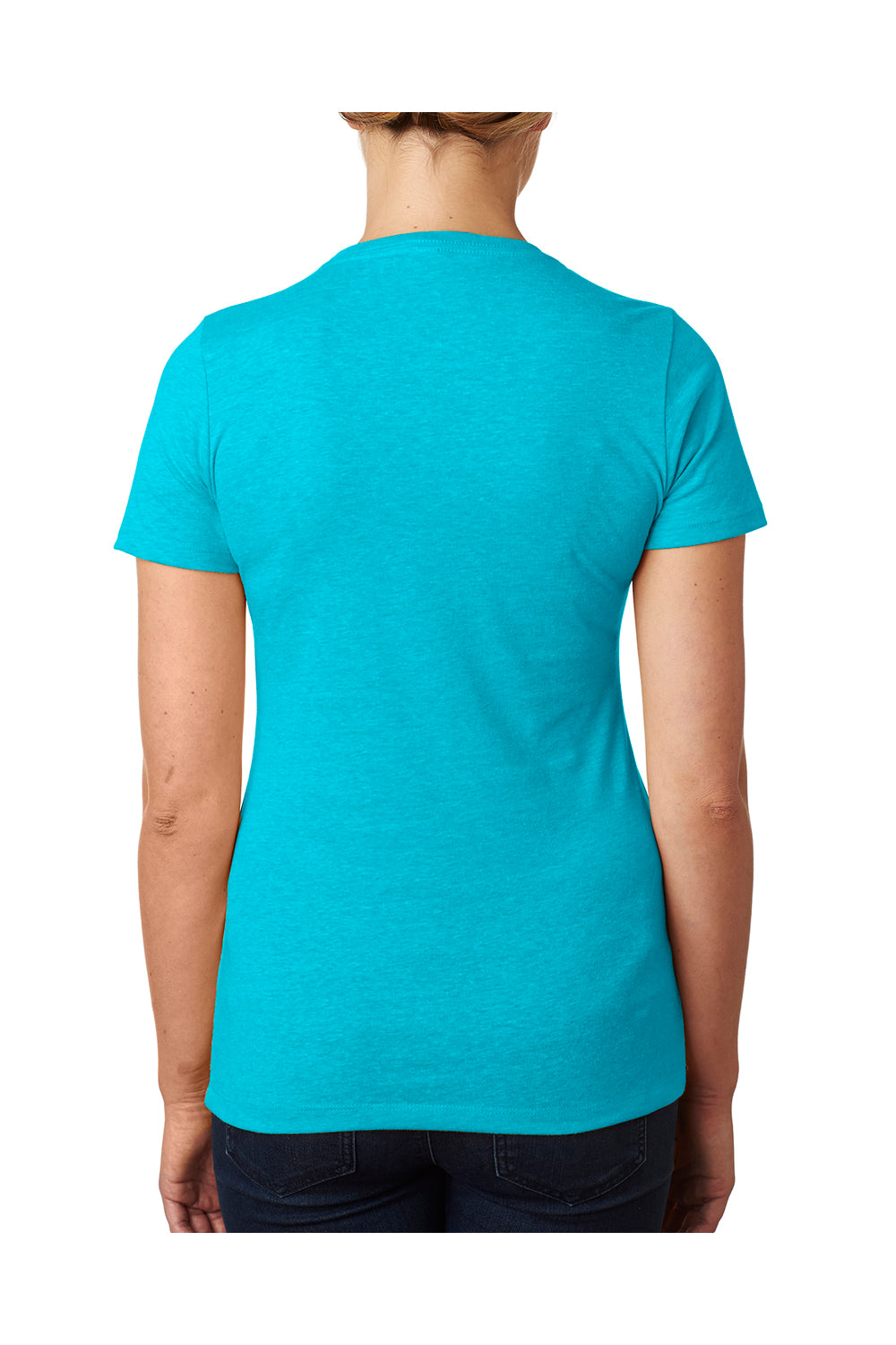 Next Level 6610 Womens CVC Jersey Short Sleeve Crewneck T-Shirt Bondi Blue Back