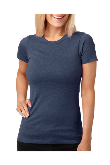 Next Level 6610 Womens CVC Jersey Short Sleeve Crewneck T-Shirt Indigo Blue Front