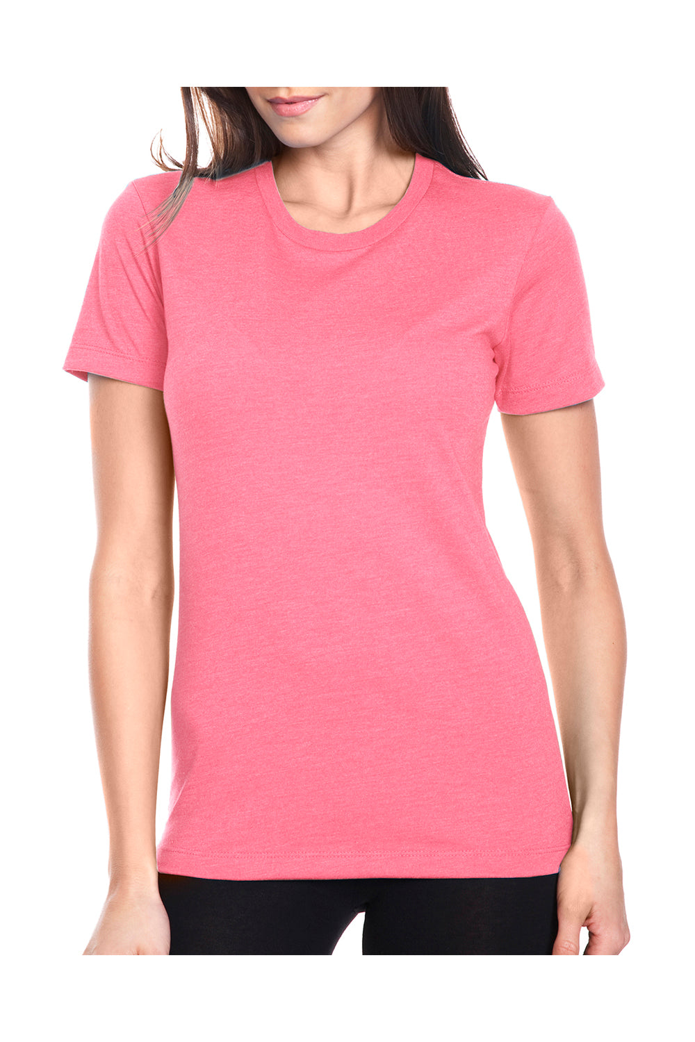 Next Level 6610 Womens CVC Jersey Short Sleeve Crewneck T-Shirt Hot Pink Front