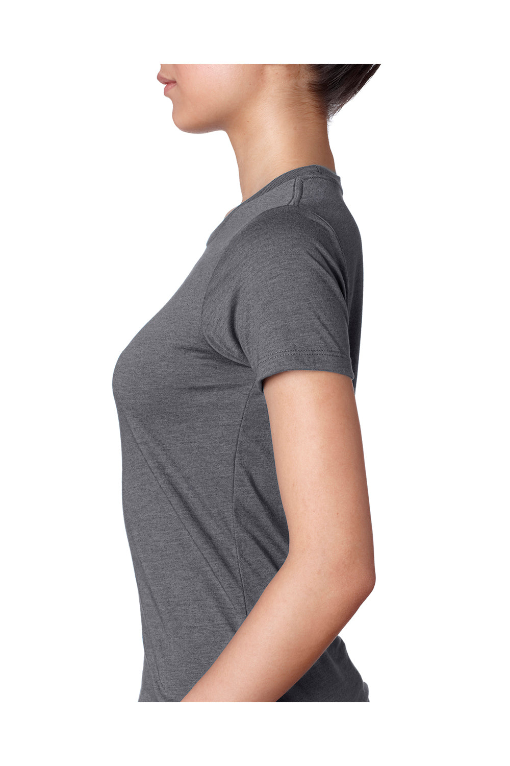 Next Level 6610 Womens CVC Jersey Short Sleeve Crewneck T-Shirt Charcoal Grey Side