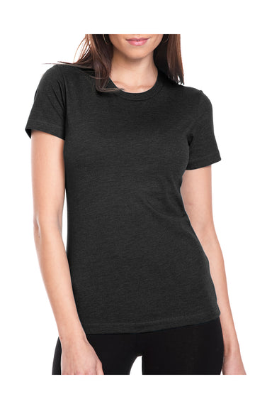 Next Level 6610 Womens CVC Jersey Short Sleeve Crewneck T-Shirt Black Front