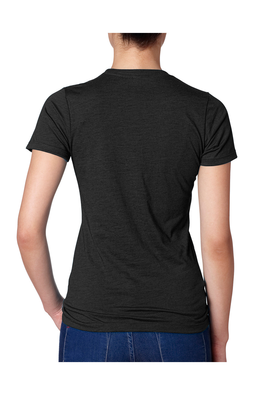 Next Level 6610 Womens CVC Jersey Short Sleeve Crewneck T-Shirt Black Back