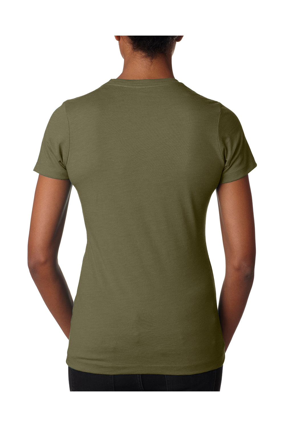 Next Level 6610 Womens CVC Jersey Short Sleeve Crewneck T-Shirt Military Green Back