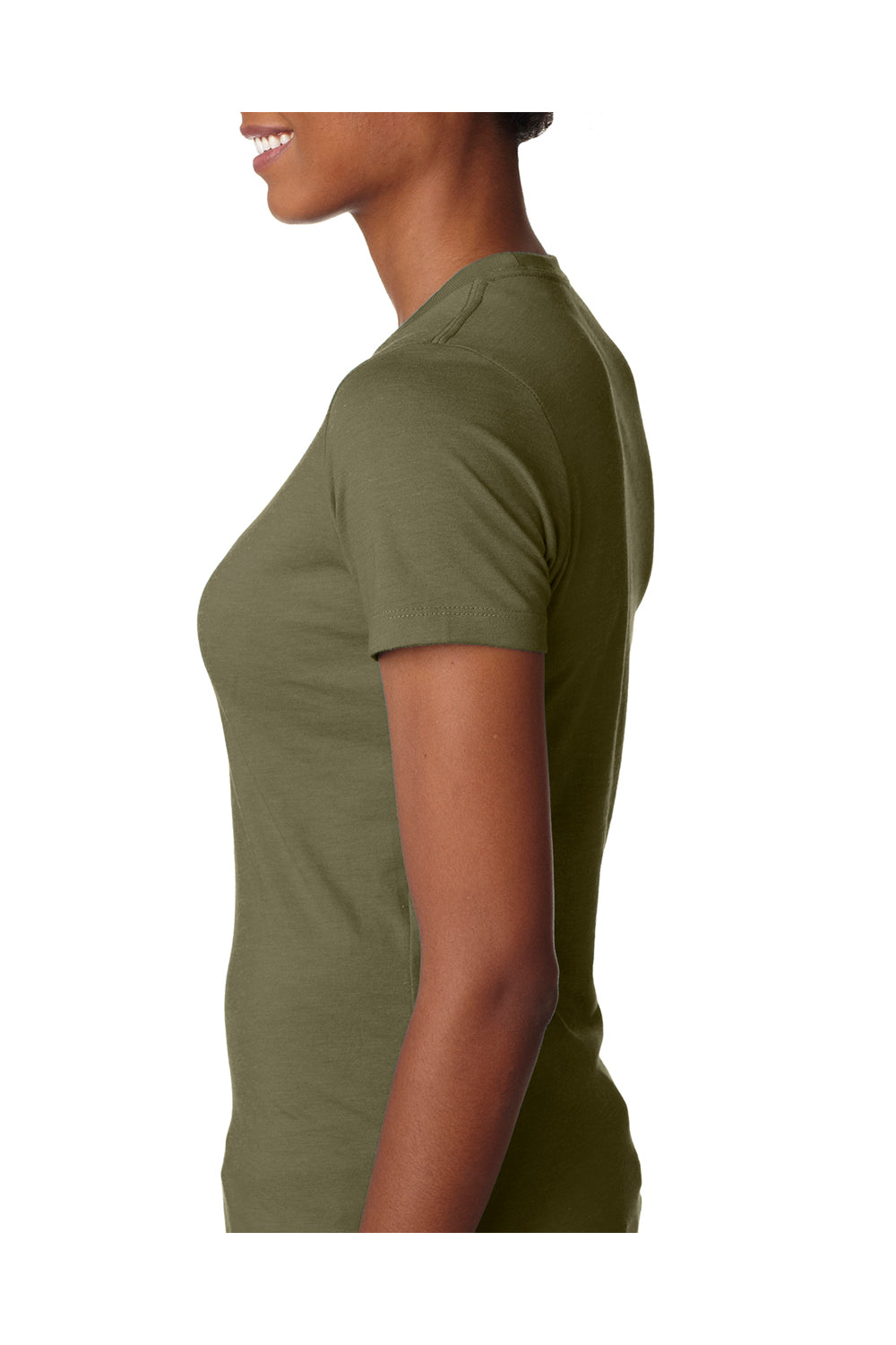Next Level 6610 Womens CVC Jersey Short Sleeve Crewneck T-Shirt Military Green Side