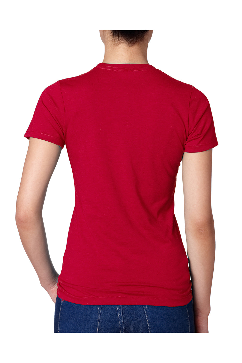 Next Level 6610 Womens CVC Jersey Short Sleeve Crewneck T-Shirt Scarlet Red Back