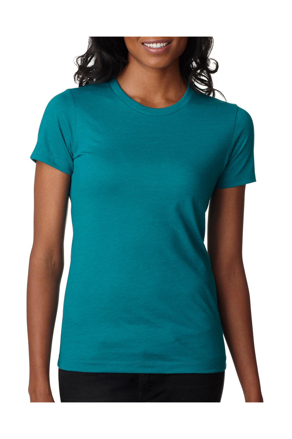 Next Level 6610 Womens CVC Jersey Short Sleeve Crewneck T-Shirt Teal Green Front